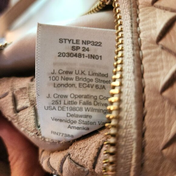 J. Crew The Puff Woven Crossbody Bag in Handwoven Leather in Greige 9" x 7" x 2" - Picture 10 of 10